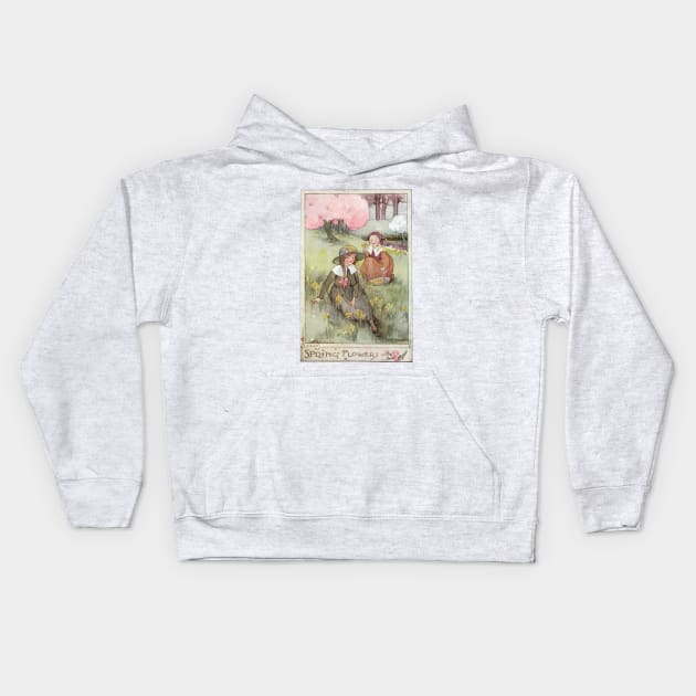 Spring Flowers by Anne Anderson Kids Hoodie by vintage-art